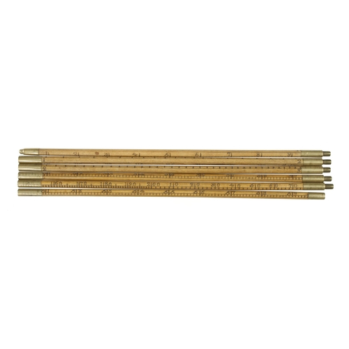 771 - A 5' six section boxwood and brass dipping rod by HUGHES Maker to the Excise London G++