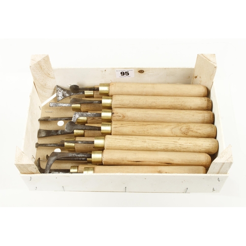 95 - 14 bookbinder's tools with replaced handles G