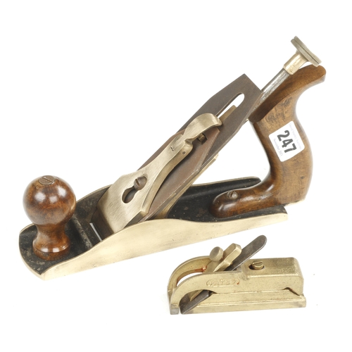 247 - A brass GTL type smoother and a brass PATSY bullnose plane G