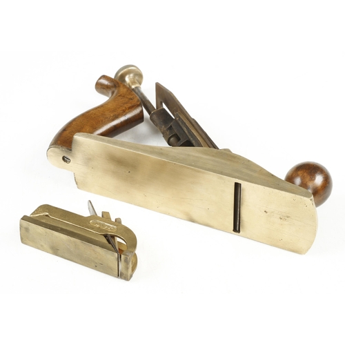 247 - A brass GTL type smoother and a brass PATSY bullnose plane G