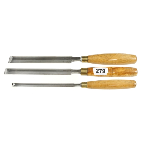 279 - Three MARPLES bevel edge chisels 3/8