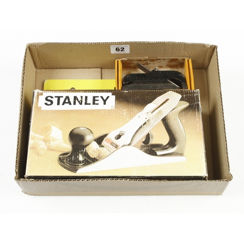 62 - A STANLEY Handyman smoother in orig box and a little used No 75 bullnose in orig box G++