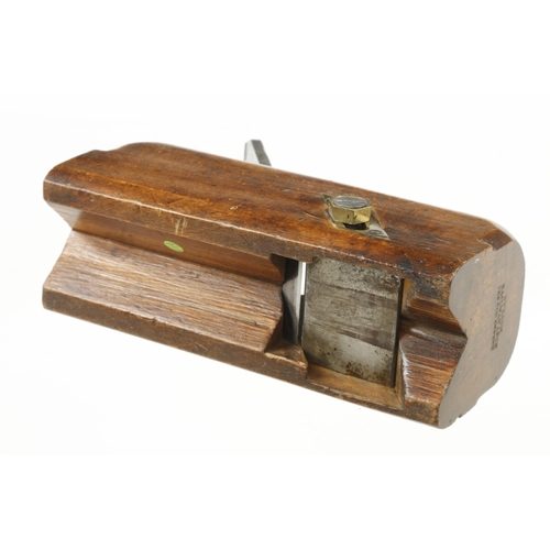 741 - A beech chamfer plane by TYZACK with steel sliding box and brass fittings G+