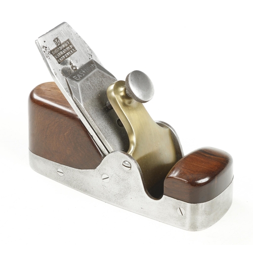 850 - A pretty iron smoother with figured rosewood infill G++