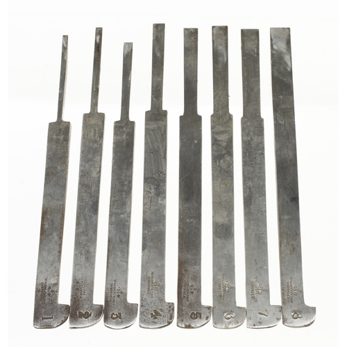 880 - A set of 8 plough irons by MARPLES G+