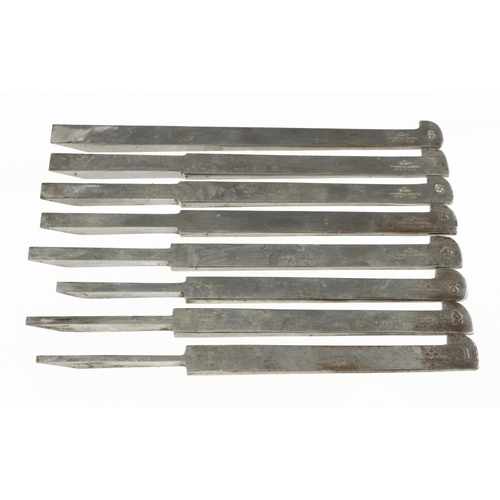 880 - A set of 8 plough irons by MARPLES G+