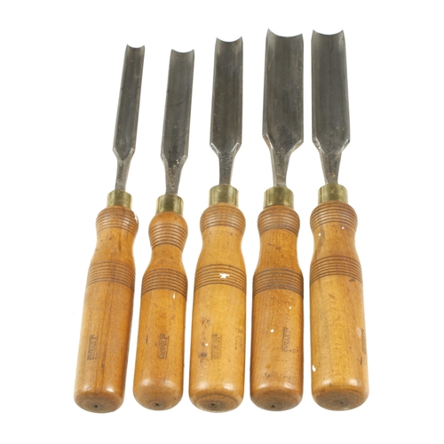 731 - A set of 5 gouges by SWIFT 1/2