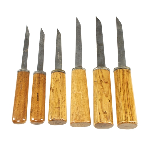 737 - Six mortice chisels 1/8