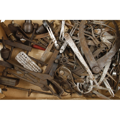 109 - Quantity of calipers, dividers etc some rust G