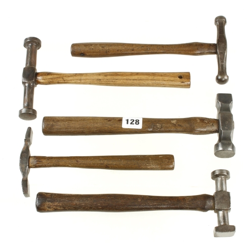 128 - Five coppersmith's hammers G