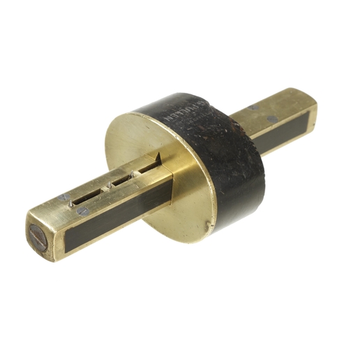 845 - An ebony and brass combination mortice and marking gauge by MARPLES adjustable at both ends G