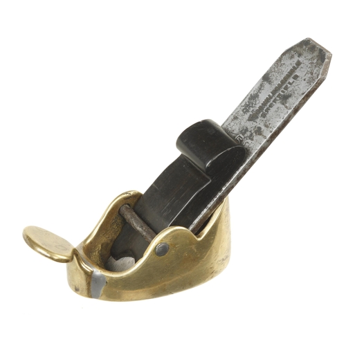 884 - A violin maker's round sole brass plane 3