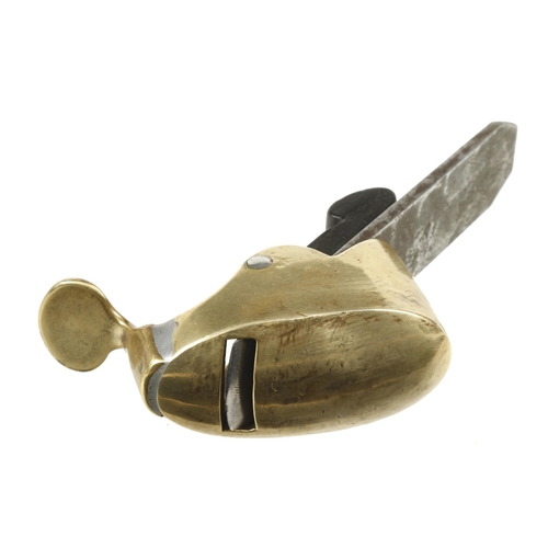 884 - A violin maker's round sole brass plane 3