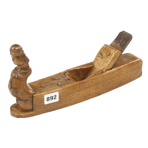 892 - A rare and important 17/18c German fruitwood smoothing plane 13