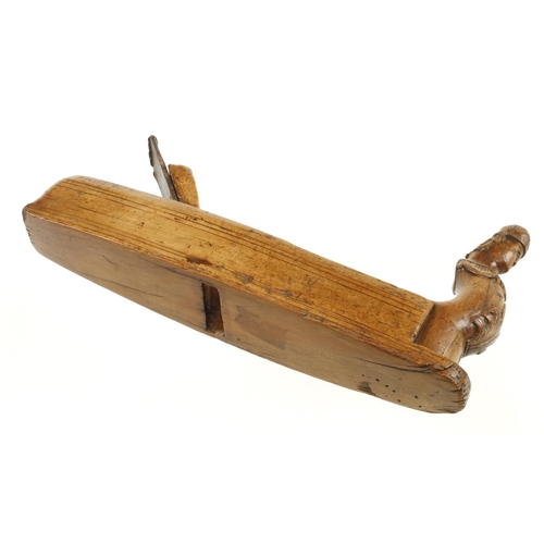 892 - A rare and important 17/18c German fruitwood smoothing plane 13