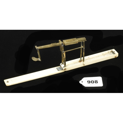 908 - A very rare ivory cased brass guinea scale by A WILKINSON Ormskirk (Late of Kirby) near Liverpool, n... 