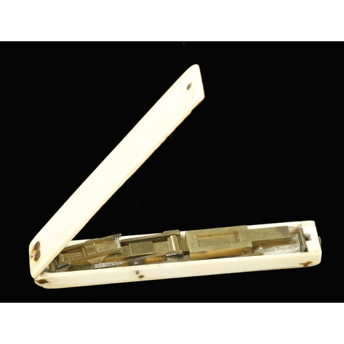 908 - A very rare ivory cased brass guinea scale by A WILKINSON Ormskirk (Late of Kirby) near Liverpool, n... 