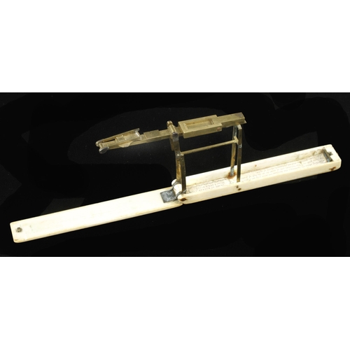 908 - A very rare ivory cased brass guinea scale by A WILKINSON Ormskirk (Late of Kirby) near Liverpool, n... 