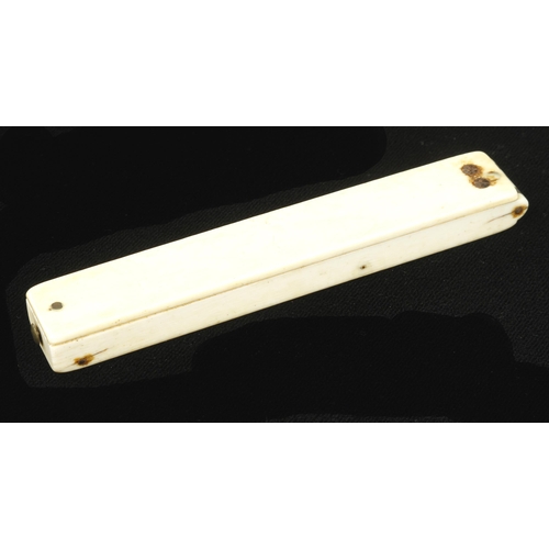 908 - A very rare ivory cased brass guinea scale by A WILKINSON Ormskirk (Late of Kirby) near Liverpool, n... 