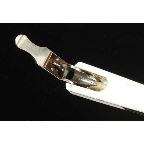 915 - A most unusual ivory quill cutter by ROGERS Sheffield with No 6 Patent Pen Nibber also with V.R. and... 