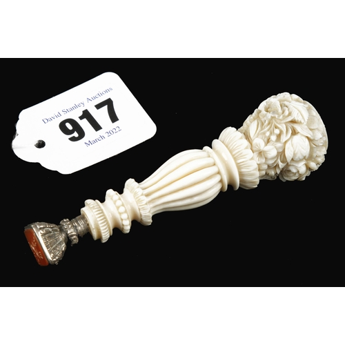 917 - A very fine ivory desk seal, wonderful quality F