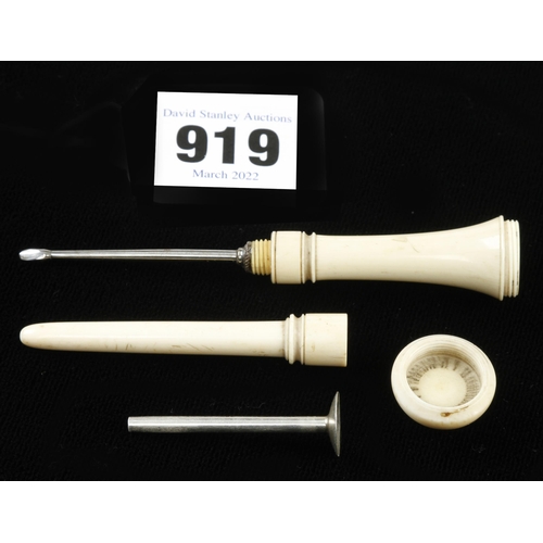 919 - A physician's early ivory cased trocar and canular 5