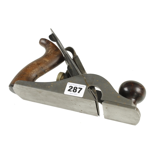 287 - A STANLEY No 10 1/2 rebate plane with adjustable mouth, braised repair to one side G