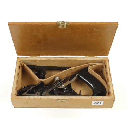 381 - A little used STANLEY No 78 in craftsman made fitted box, depth stop screw replaced G+