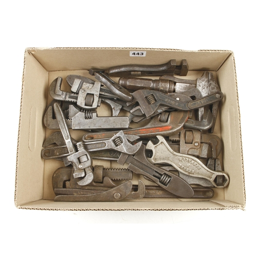 443 - 19 adjustable spanners and wrenches G