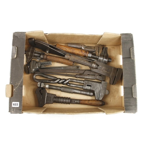 622 - Nine large wrenches G