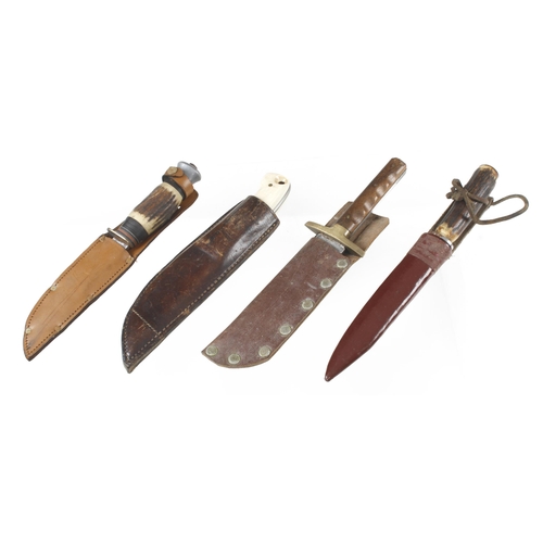 629 - Four sheath knives G+