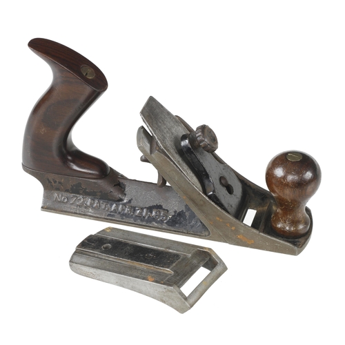 683 - A STANLEY No 72 type 2 chamfer plane with b/n attachment, well replaced handle G+