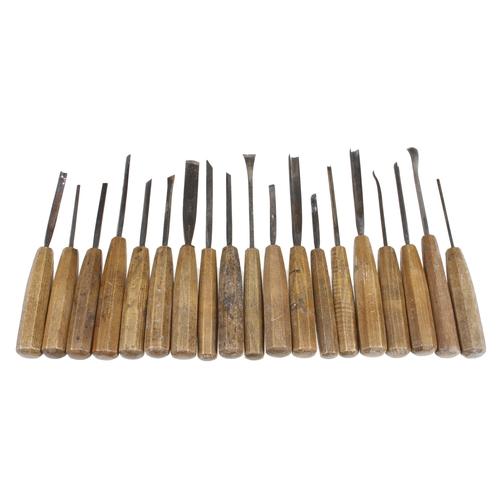 689 - A set of 34 carving tools by ADDIS with matching handles G++