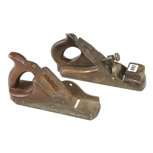 693 - Two handled iron smoothers for restoration G-