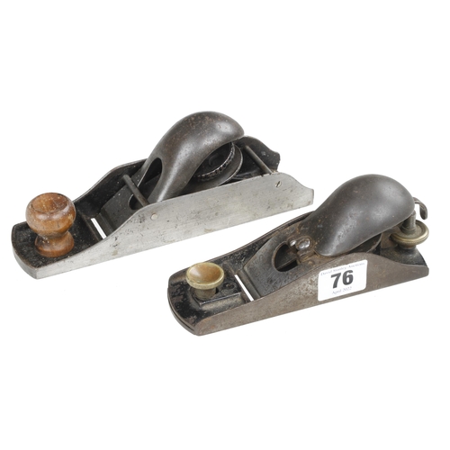 76 - A STANLEY No 130 (cut down) block plane and another G