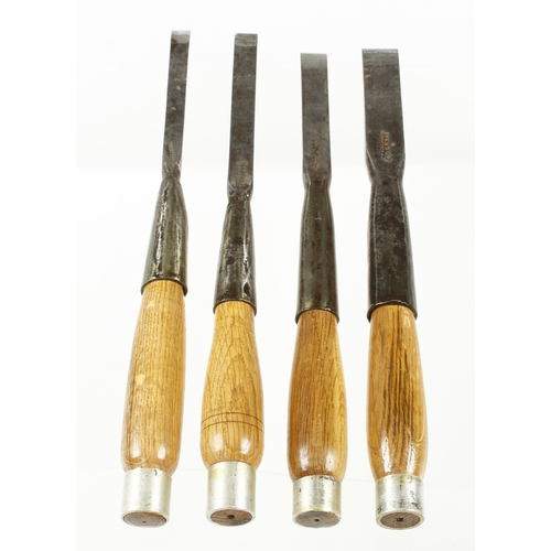 778 - A set of 4 mortice chisels 1/2