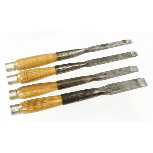 778 - A set of 4 mortice chisels 1/2