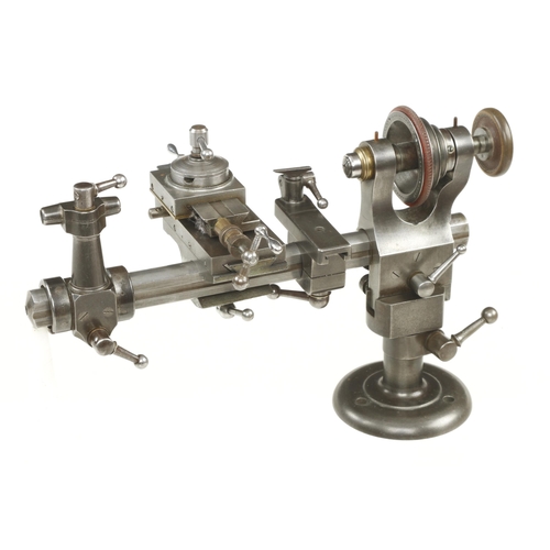 795 - A fine quality watch maker's lathe by LORCH SCHMIDT with numerous attachments as illustrated G++