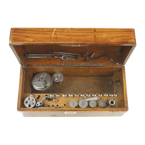 795 - A fine quality watch maker's lathe by LORCH SCHMIDT with numerous attachments as illustrated G++