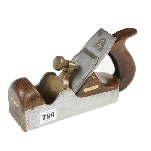 799 - A PRESTON No 1372 d/t steel parallel smoother with rosewood infill and handle and orig Preston 2 1/4... 