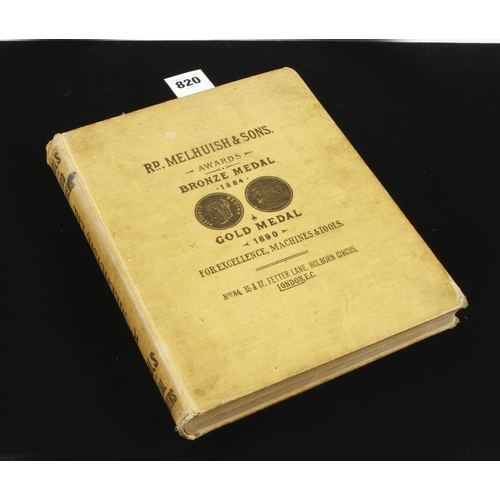 820 - Rd. Melhuish; 1905 Ill Cat. Tools, Machines and Hardware with prices 344pp G+