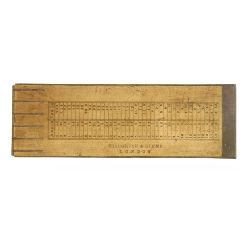 835 - A two fold boxwood and brass clinometer rule by TROUGHTON & SIMMS London marked Centigrade, Fahrenhe... 