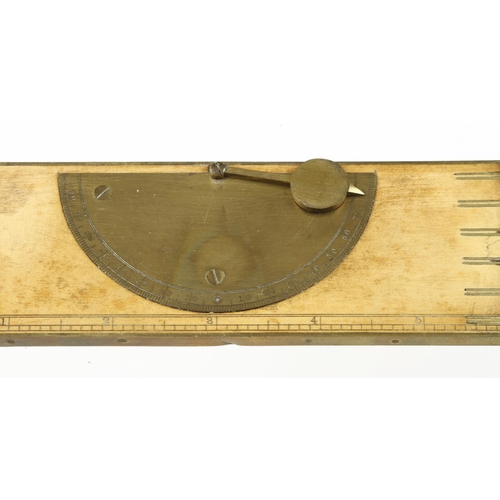 835 - A two fold boxwood and brass clinometer rule by TROUGHTON & SIMMS London marked Centigrade, Fahrenhe... 