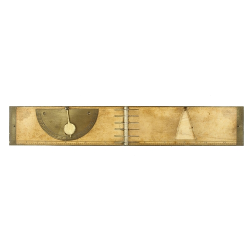 835 - A two fold boxwood and brass clinometer rule by TROUGHTON & SIMMS London marked Centigrade, Fahrenhe... 