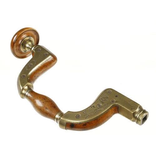 895 - A rare Ultimatum brass framed boxwood brace by MARPLES with ebony ring in boxwood head G+