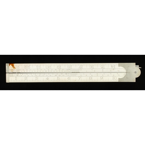 896 - A little used engineer's 2' two fold ivory rule with German silver fittings and unusually with corre... 