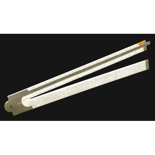 896 - A little used engineer's 2' two fold ivory rule with German silver fittings and unusually with corre... 