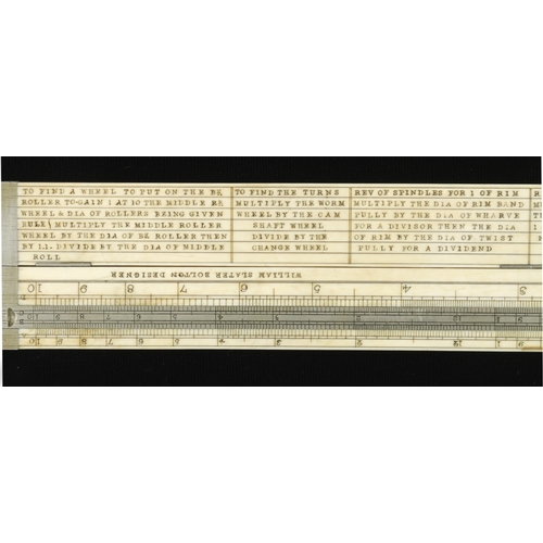 897 - A rare, unusually wide section, 2' two fold ivory slide rule with German silver fittings by JOHN RAB... 