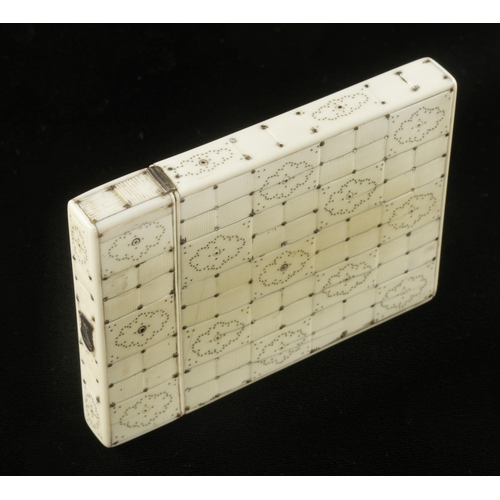 922 - An ivory card case with unusual pique-cloute decoration on all surfaces G++