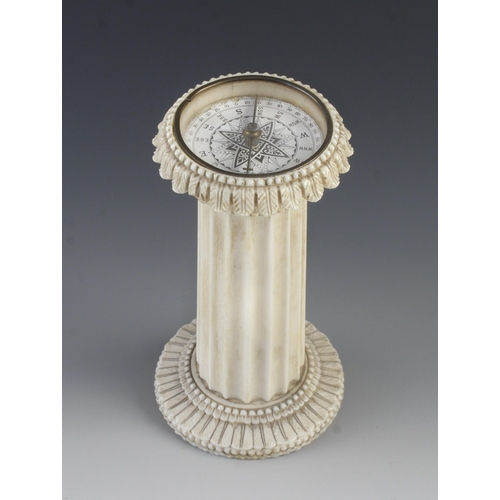 924 - A combination ivory compass and thermometer by W.HARRIS 50 Holborn London F